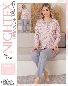 Piżama Damska Rozpinana Nightex 17007 M-XL